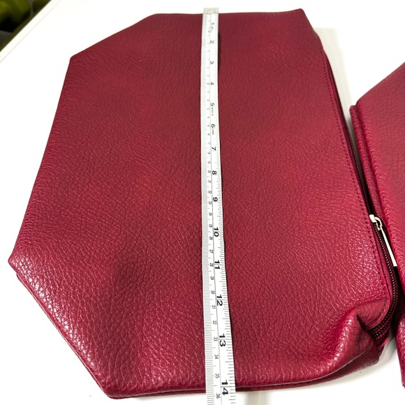 Anthropologie Vegan Leather Buckle Strap Bucket Bag in Red NWT - Picture 12 of 16